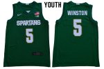Youth Cassius Winston Michigan State Spartans #5 Nike NCAA Green Authentic College Stitched Basketball Jersey MC50H10CF